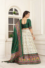 Thumbnail for Preksha Creation Indian Festive Tussar Silk Women Lehenga Choli And Masterpiece Of Craftmanship And Style. - Green - Distacart