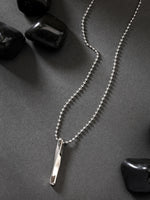 Thumbnail for NVR Men's Silver-Plated Stainless Steel Pendant with Chain - Distacart