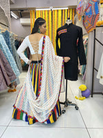 Thumbnail for Malishka Rayon With Digital Print Navratri Special Lehenga Choli Set - Multi Lining - Distacart