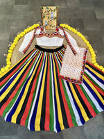 Thumbnail for Malishka Rayon With Digital Print Navratri Special Lehenga Choli Set - Multi Lining - Distacart