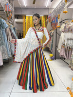 Thumbnail for Malishka Rayon With Digital Print Navratri Special Lehenga Choli Set - Multi Lining - Distacart
