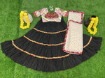 Thumbnail for Malishka Rayon With Gamthi Work Navratri Special Lehenga Choli Set - Black - Distacart