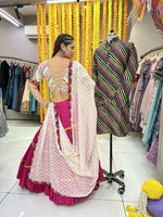 Thumbnail for Malishka Rayon With Gamthi Work Navratri Special Lehenga Choli Set - Rani - Distacart