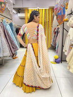 Thumbnail for Malishka Rayon With Gamthi Work Navratri Special Lehenga Choli Set - Yellow - Distacart