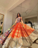 Thumbnail for Malishka Muslin Cotton With Digital Print Navratri Special Lehenga Choli Set - Multi - Distacart