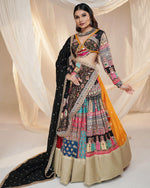 Thumbnail for Malishka Muslin Cotton With Digital Print Navratri Special Lehenga Choli Set - Multi - Distacart