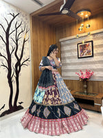 Thumbnail for Malishka Muslin Cotton With Digital Print Navratri Special Lehenga Choli Set - Multi - Distacart