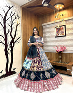 Thumbnail for Malishka Muslin Cotton With Digital Print Navratri Special Lehenga Choli Set - Multi - Distacart