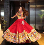 Thumbnail for Malishka Muslin Cotton With Digital Print Navratri Special Lehenga Choli Set - Multi - Distacart