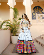 Thumbnail for Malishka Muslin Cotton With Digital Print Navratri Special Lehenga Choli Set - Multi - Distacart