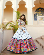 Thumbnail for Malishka Muslin Cotton With Digital Print Navratri Special Lehenga Choli Set - Multi - Distacart