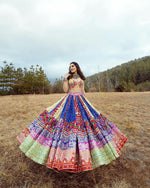 Thumbnail for Malishka Muslin Cotton With Digital Print Navratri Special Lehenga Choli Set - Multi - Distacart