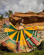 Thumbnail for Malishka Muslin Cotton With Mirror Work Navratri Special Lehenga Choli Set - Multi - Distacart