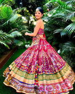 Thumbnail for Malishka Muslin Cotton With Mirror Work Navratri Special Lehenga Choli Set - Multi - Distacart