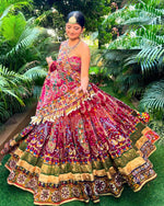 Thumbnail for Malishka Muslin Cotton With Mirror Work Navratri Special Lehenga Choli Set - Multi - Distacart