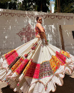 Thumbnail for Malishka Muslin Cotton With Mirror Work Navratri Special Lehenga Choli Set - Multi - Distacart