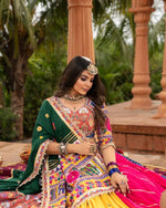 Thumbnail for Malishka Muslin Cotton With Mirror Work Navratri Special Lehenga Choli Set - Multi - Distacart