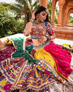 Thumbnail for Malishka Muslin Cotton With Mirror Work Navratri Special Lehenga Choli Set - Multi - Distacart