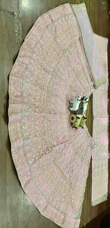 Malishka Soft Butterfly Net With Sequins Embroidery Work Navratri Special Lehenga Choli Set - Multi - Distacart