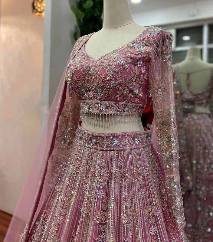 Malishka Soft Butterfly Net With Sequins Embroidery Work Navratri Special Lehenga Choli Set - Multi - Distacart