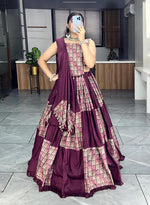 Thumbnail for Malishka Pure Rayon Cotton With Kodi Work Navratri Special Lehenga Choli Set - Multi - Distacart