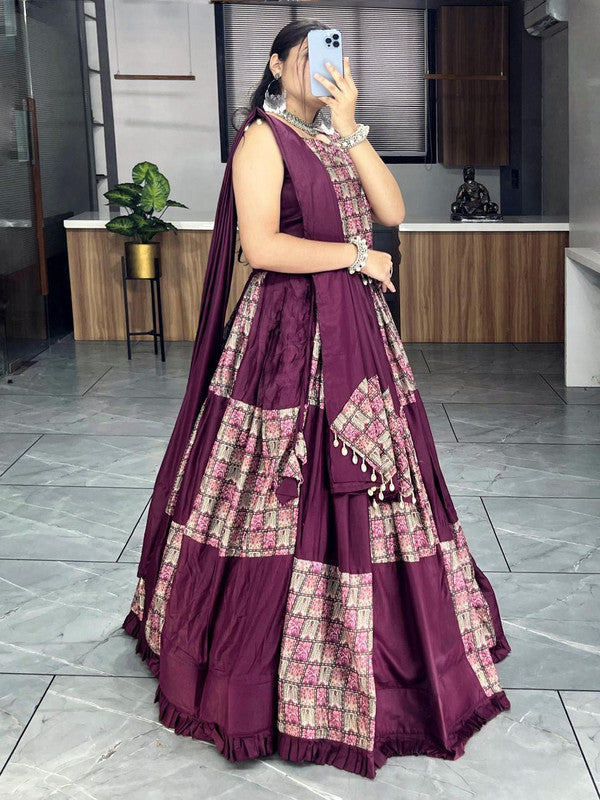 Malishka Pure Rayon Cotton With Kodi Work Navratri Special Lehenga Choli Set - Multi - Distacart