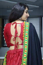 Thumbnail for Malishka Pure Rayon Cotton With Gamthi Work Navratri Special Lehenga Choli Set - Maroon - Distacart