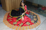 Thumbnail for Malishka Pure Rayon Cotton With Gamthi Work Navratri Special Lehenga Choli Set - Maroon - Distacart