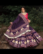 Thumbnail for Malishka Butter Silk With Mirror Work Navratri Special Lehenga Choli Set - Navy Blue - Distacart