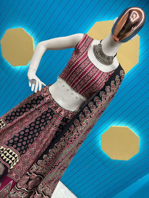 Malishka Rayon With Kodi Work Navratri Special Lehenga Choli Set - Maroon - Distacart
