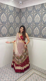 Thumbnail for Malishka Maslin With Printed Navratri Special Lehenga Choli Set - Maroon - Distacart