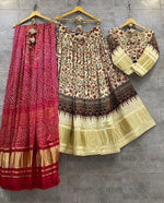 Thumbnail for Malishka Zari Satin With Printed Navratri Special Lehenga Choli Set - Cream - Distacart