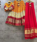 Thumbnail for Malishka Zari Satin With Printed Navratri Special Lehenga Choli Set - Red - Distacart