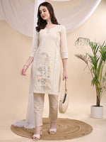 Thumbnail for Mirror And Hand Embroidered Co Ords, Cream - Hiral Fashion - Distacart