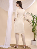 Thumbnail for Mirror And Hand Embroidered Co Ords, Cream - Hiral Fashion - Distacart