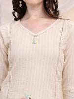 Thumbnail for Mirror And Hand Embroidered Co Ords, Cream - Hiral Fashion - Distacart
