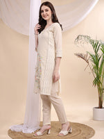 Thumbnail for Mirror And Hand Embroidered Co Ords, Cream - Hiral Fashion - Distacart
