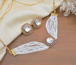 Thumbnail for Jewel City Handcrafted Kundan Pearl Necklace Set with Ruby Red Stones - Traditional Indian Wedding Jewelry with Earrings