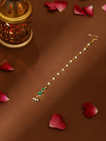 Thumbnail for Ruby Raang Green Meenakari Kundan Maang Tikka