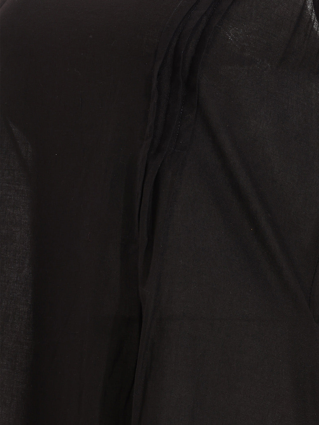 Janasya Black A-Line Cotton Dress - Dista