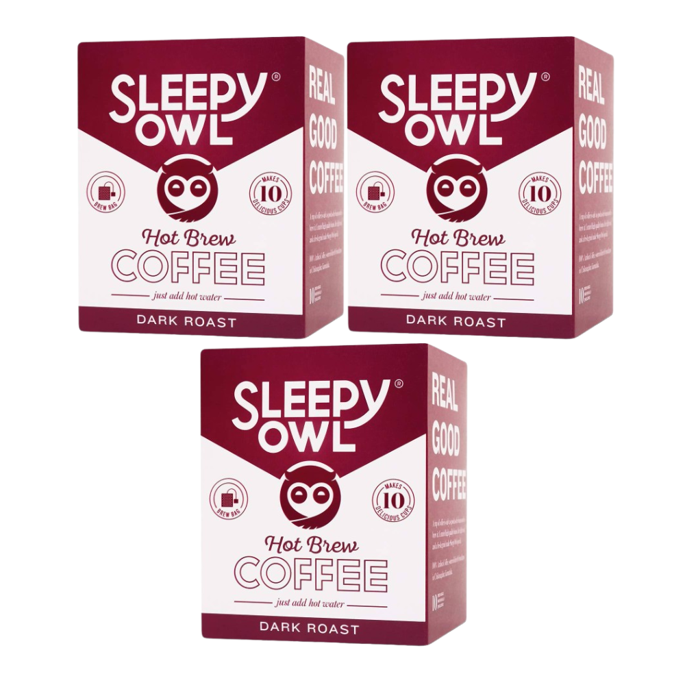 Sleepy Owl Coffee Dark Roast Hot Brew Bags