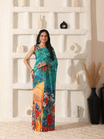 Thumbnail for Shivam Fabrics Multi Color Georgette Fabric Printed Saree