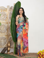 Thumbnail for Shivam Fabrics Multi Color Georgette Fabric Printed Saree