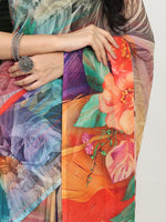 Thumbnail for Shivam Fabrics Multi Color Georgette Fabric Printed Saree