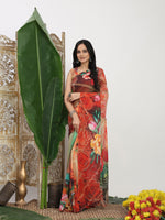 Thumbnail for Shivam Fabrics Multi Color Georgette Fabric Printed Saree