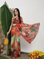 Thumbnail for Shivam Fabrics Multi Color Georgette Fabric Printed Saree