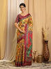 Shivam Fabrics Yellow Tussar Silk Fabric Printed Saree - Distacart