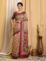 Thumbnail for Shivam Fabrics Multi Color Tussar Silk Fabric Printed Saree