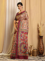 Thumbnail for Shivam Fabrics Multi Color Tussar Silk Fabric Printed Saree