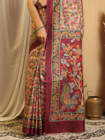 Thumbnail for Shivam Fabrics Multi Color Tussar Silk Fabric Printed Saree